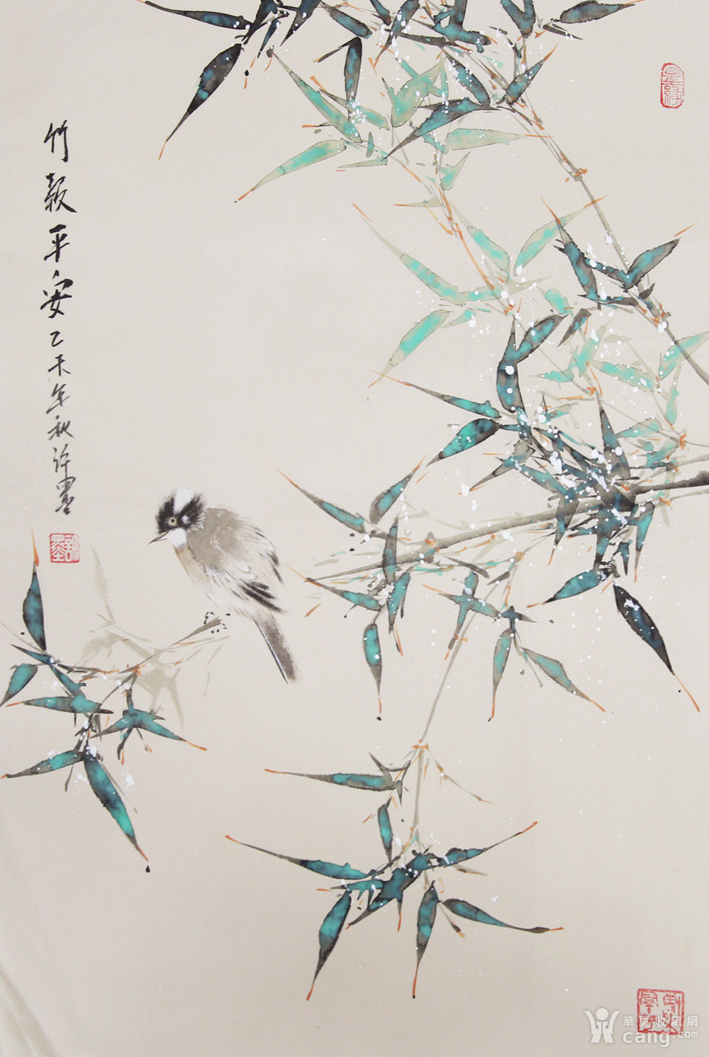 河南省国画协会会员许墨老师四尺三开花鸟