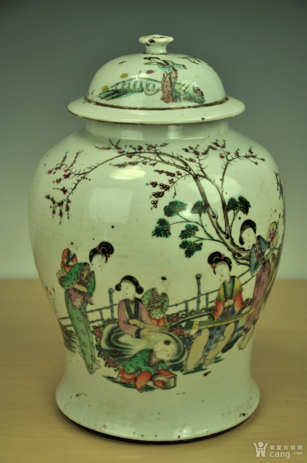 【欧美回流】民国时期黄义成粉彩人物大将军罐 - 民国 - 瓷器 - 华夏