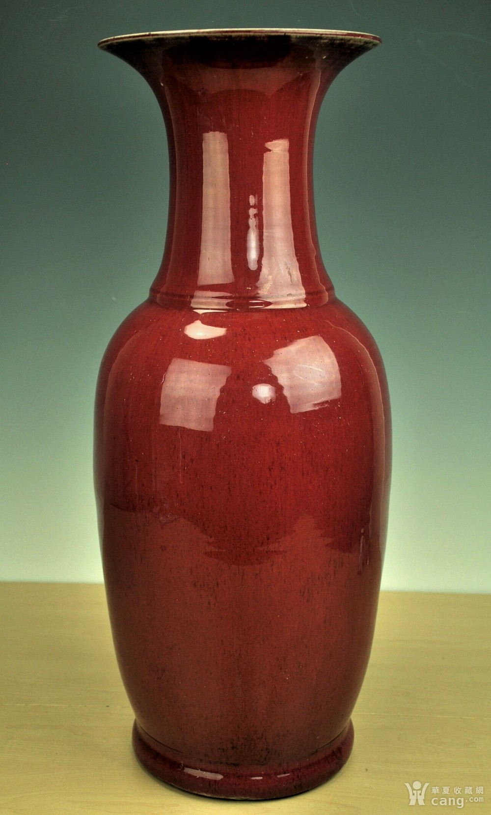【欧美回流】漂亮清中期祭红釉特大瓶