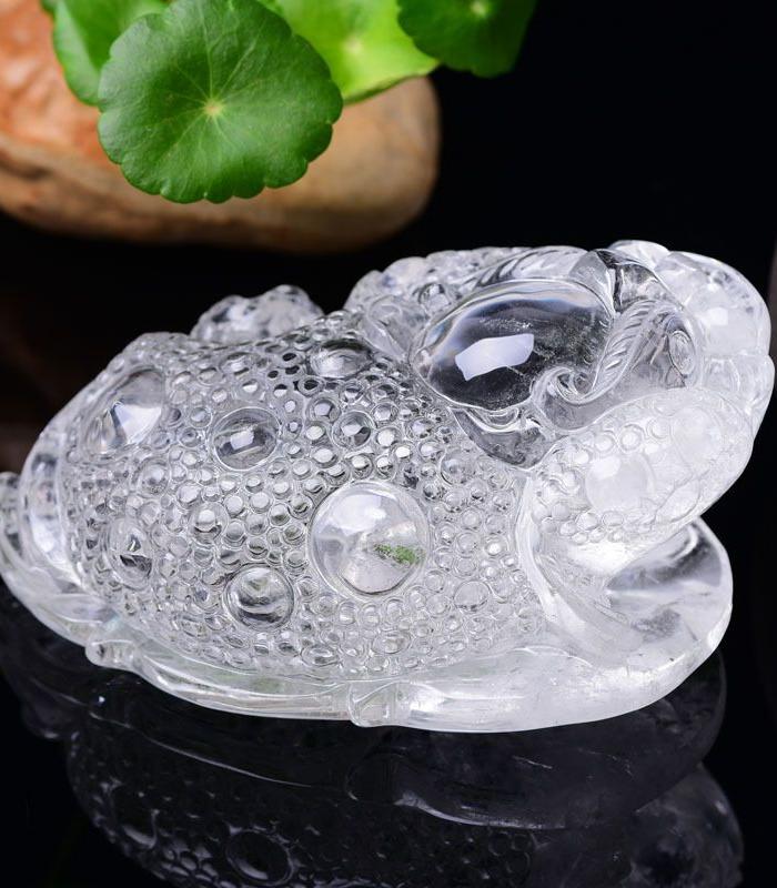 天然水晶金蟾摆件