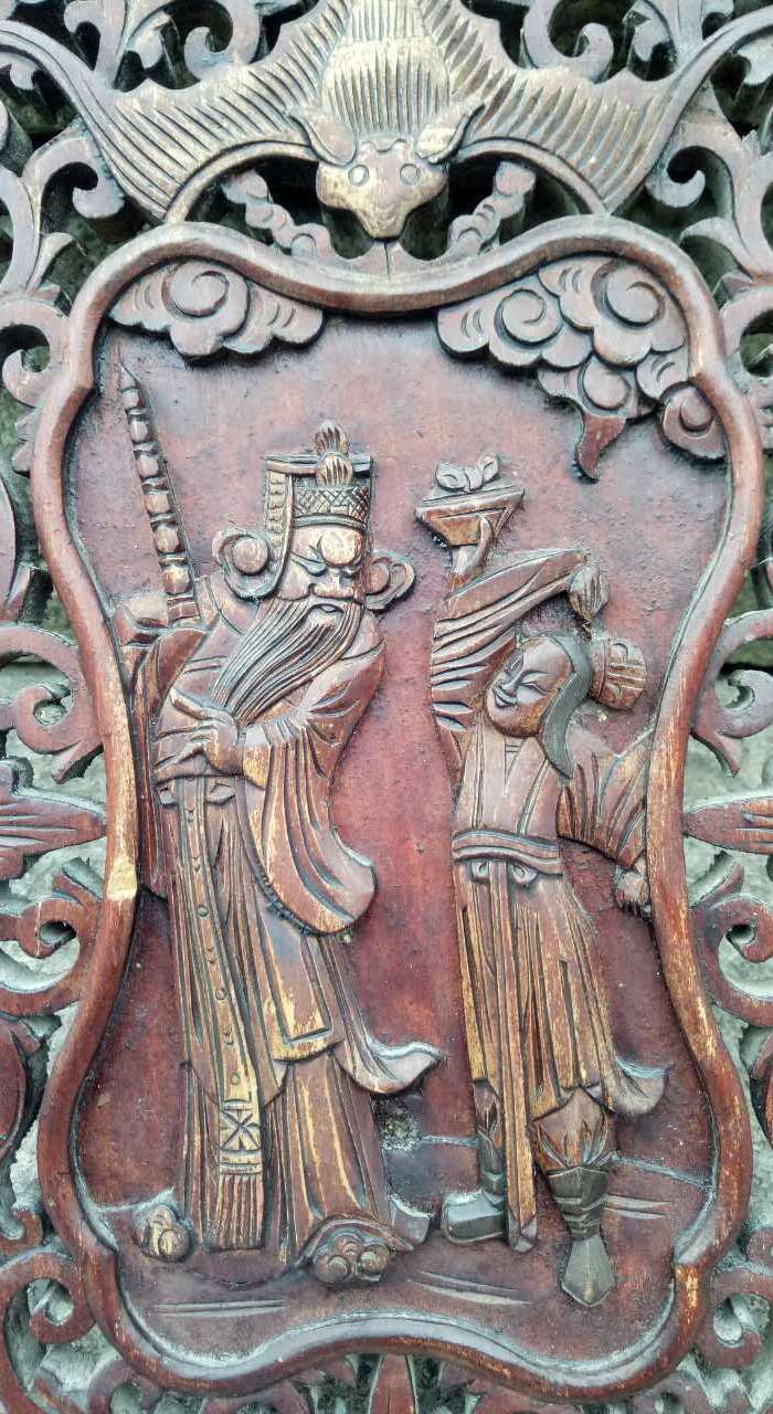 晩清 镂雕 神话典故 天官赐福 挂屏