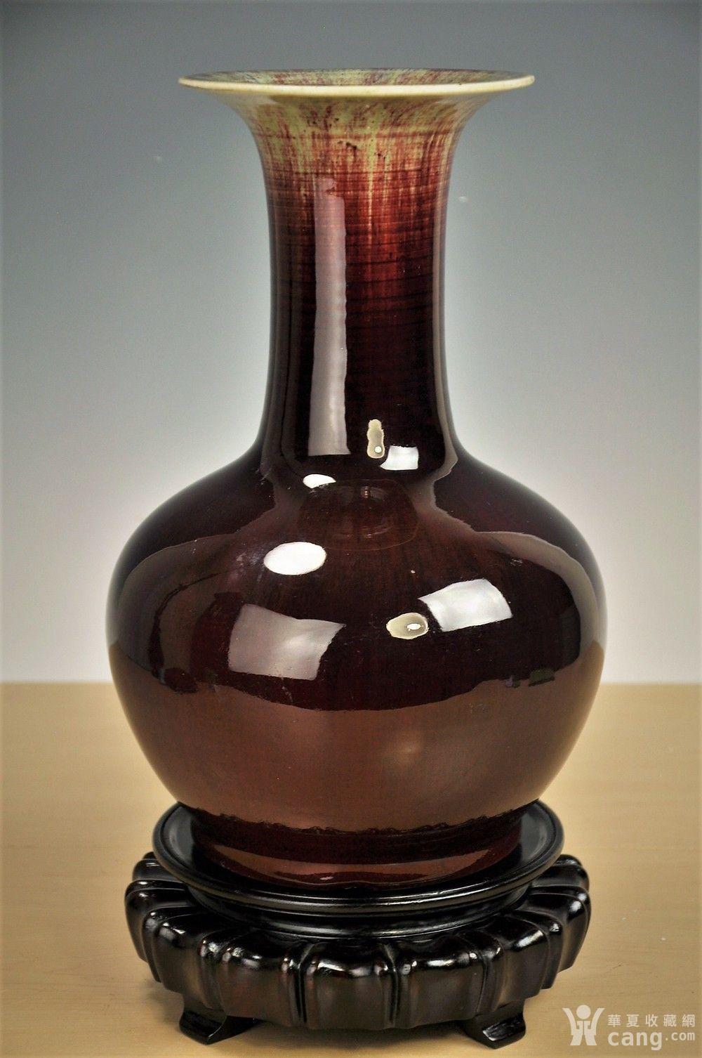 【欧美回流】【极美压轴】清中期郎窑红釉盘口大胆瓶