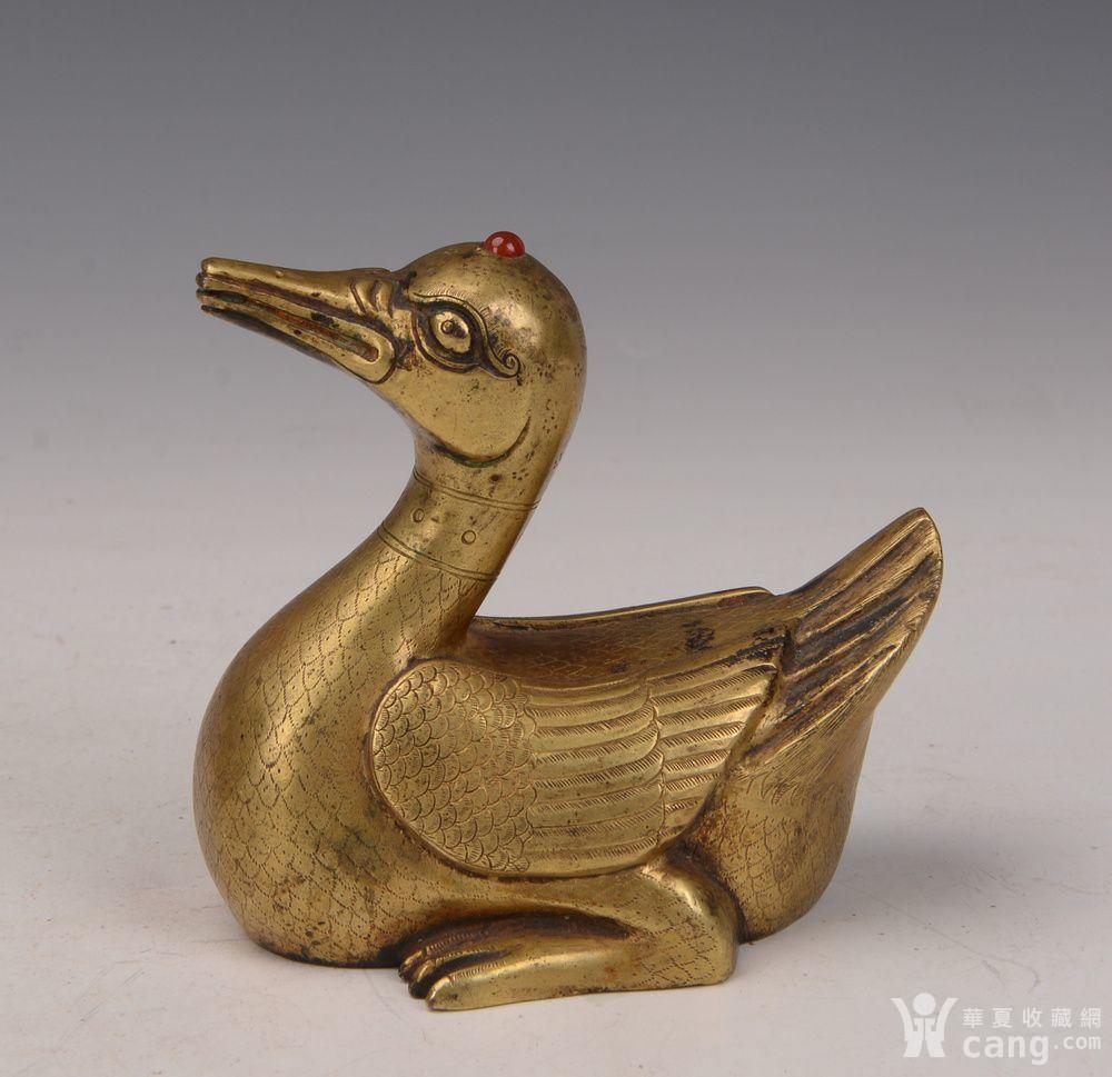 欧洲回流铜鎏金鸭子