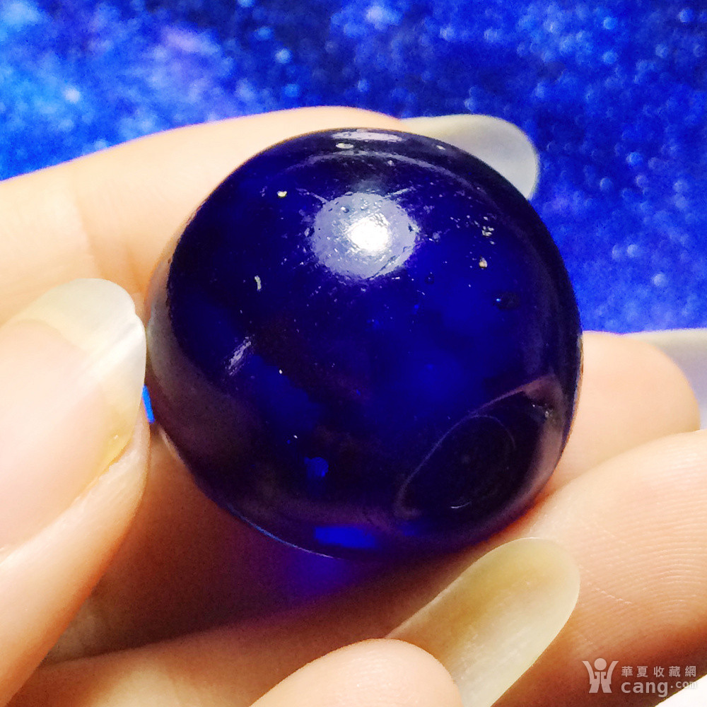 清代官造宝石蓝色老琉璃大朝珠