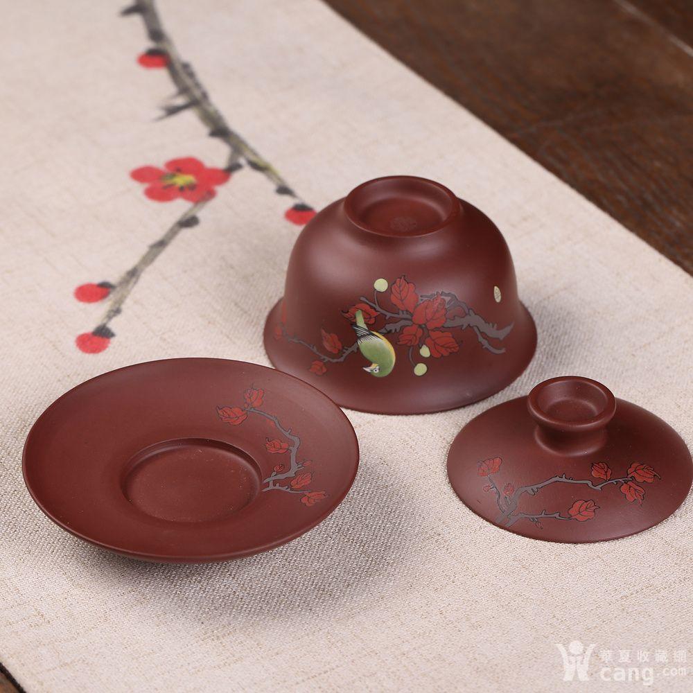 垚声堂创始人【梁伟 】全手工作品【墨绘盖碗】 - 紫砂壶 - 杂项