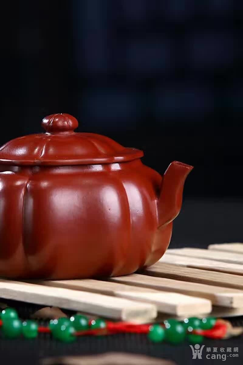朱建平 家藏大红袍 筋纹葵仿古 - 紫砂壶 - 杂项 - 华夏收藏网