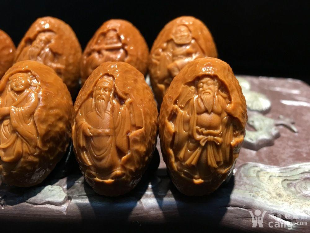 苏工名家曹乐款橄榄核八仙送福手串 - 核雕 - 杂项 - 华夏收藏网