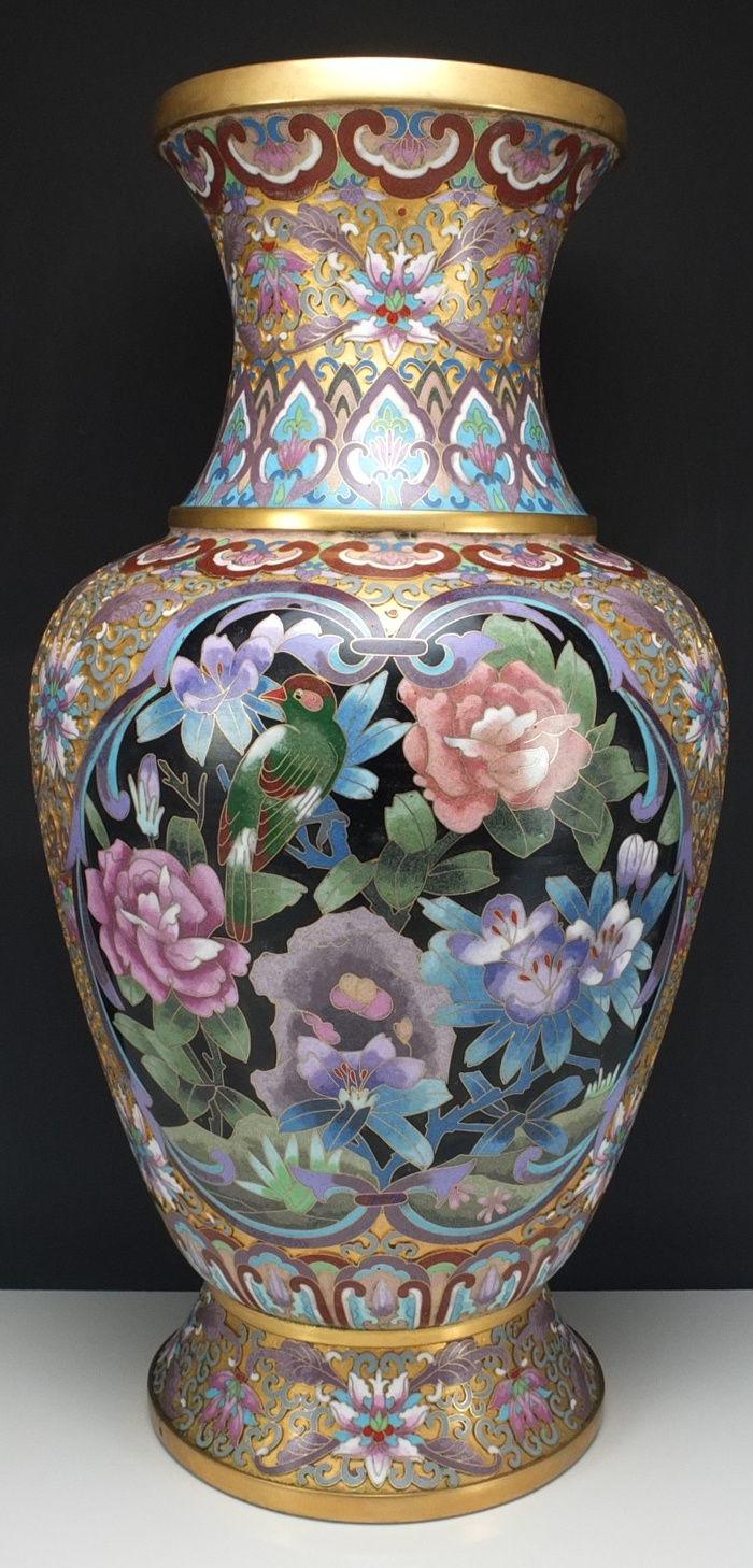 52厘米硕大—铜胎掐丝开光画珐琅彩—观音尊