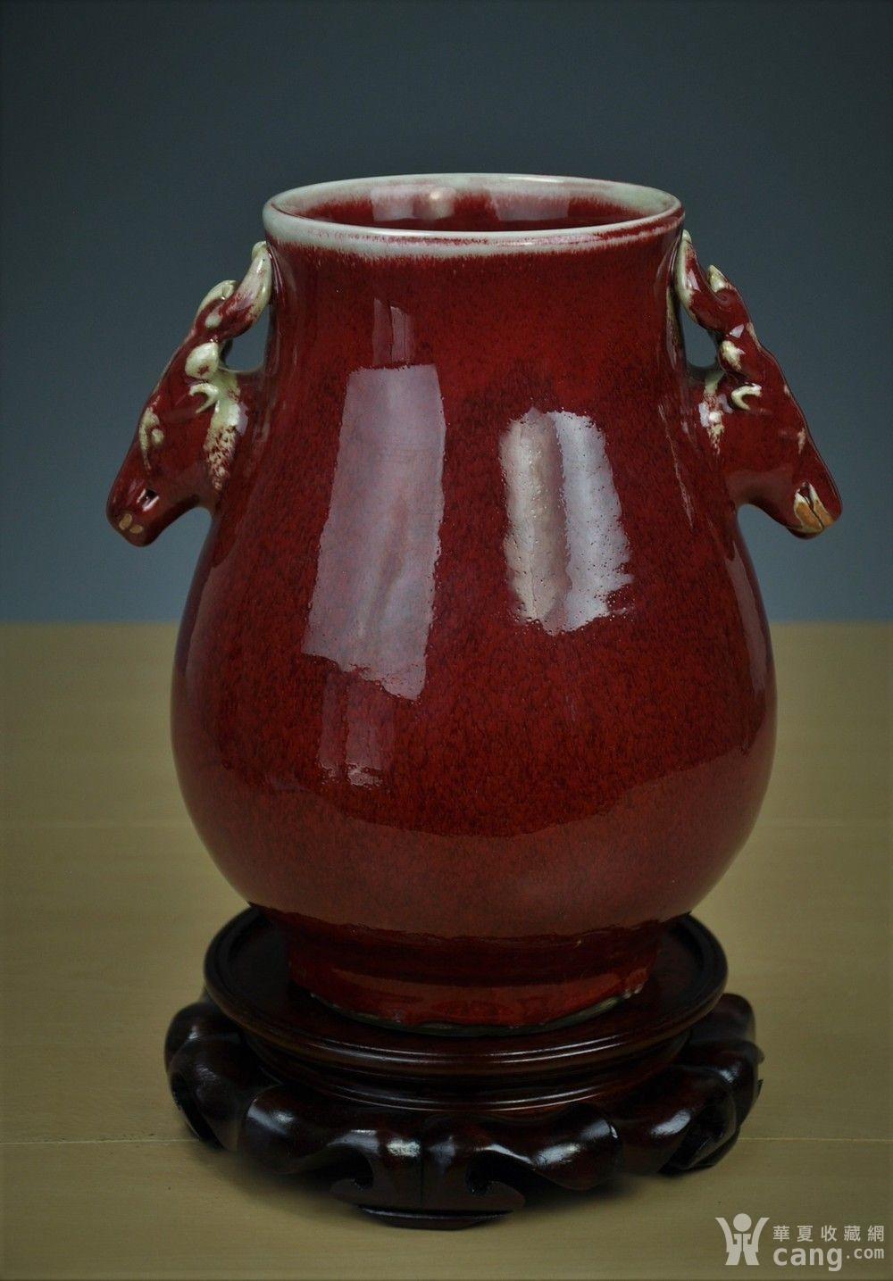 【欧美回流】清光绪郎窑红釉鹿头尊