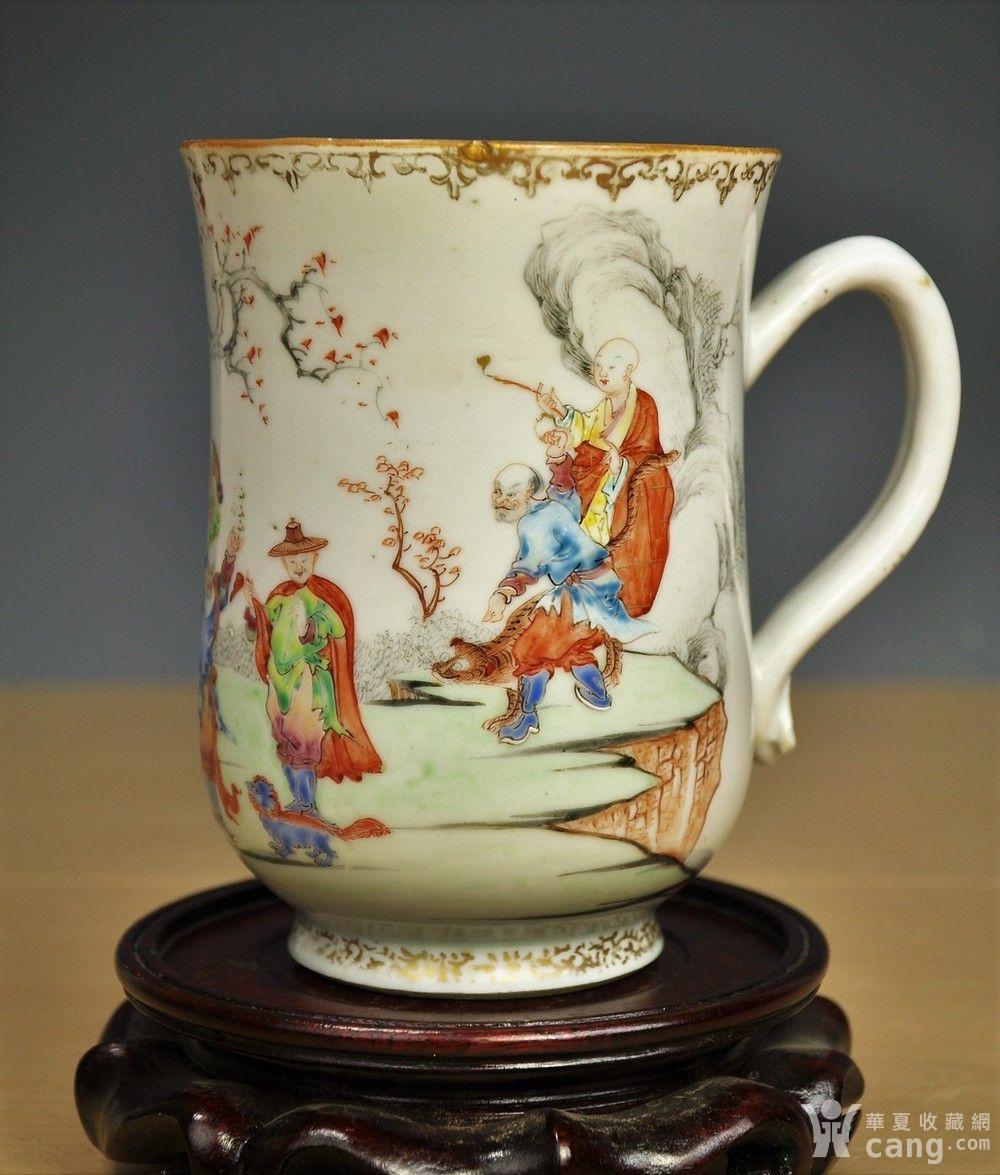 【欧美回流】清乾隆粉彩罗汉人物图大茶杯 - 清 - 瓷器 - 华夏收藏网
