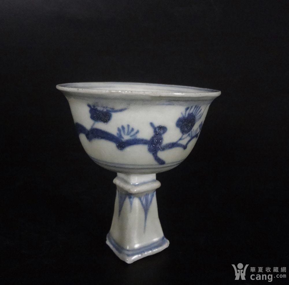 元青花花鸟纹高足小杯