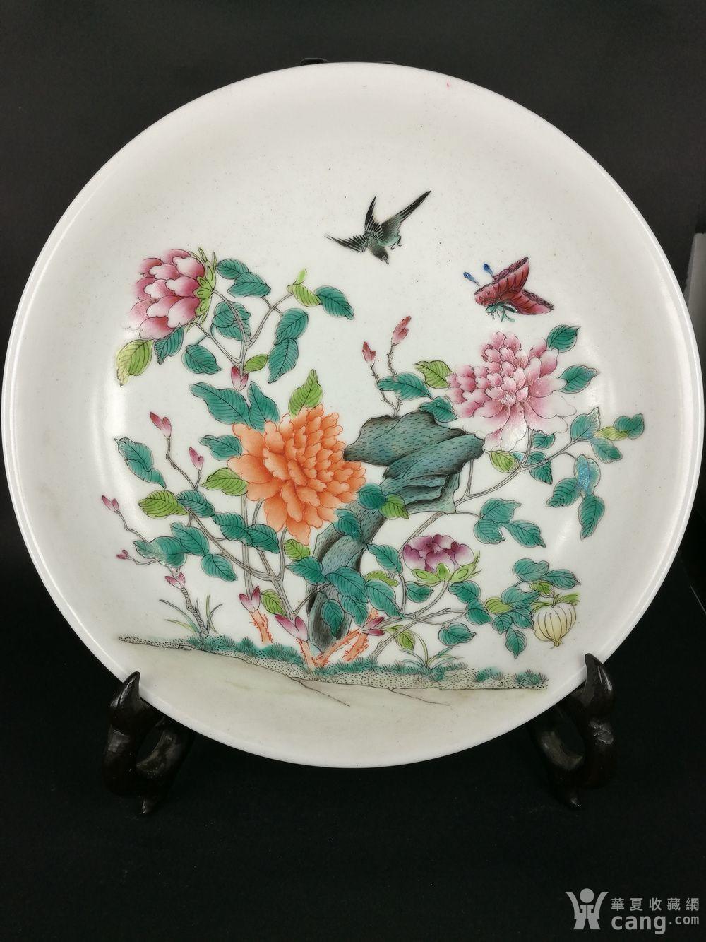 民国粉彩花鸟纹盘