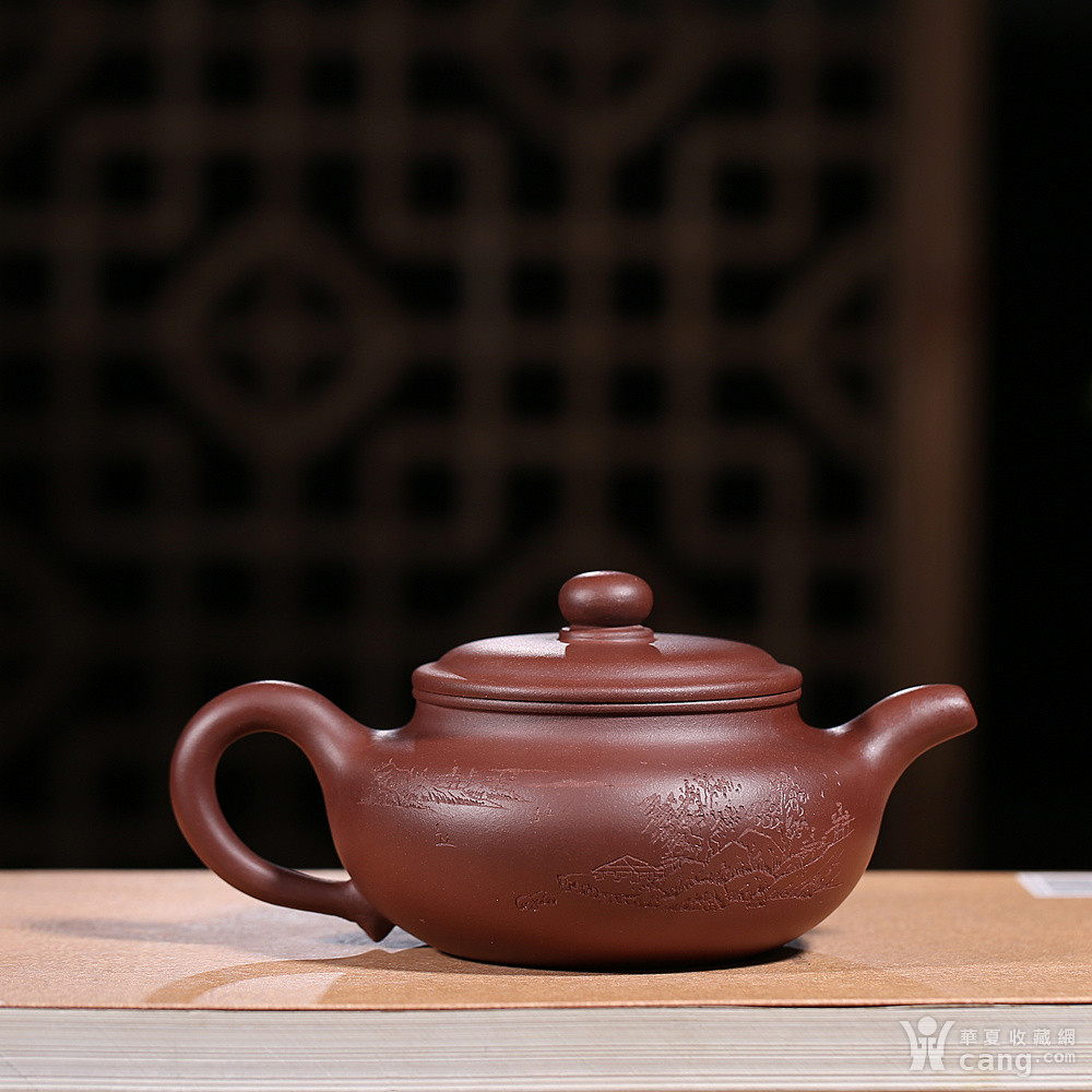 郭建国 原矿紫泥 刻字仿古壶 - 紫砂壶 - 杂项 - 华夏收藏网