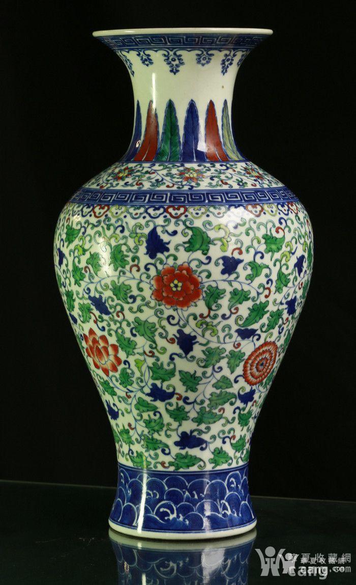 (议价)清雍正 官窑 斗彩 缠枝花卉纹 花瓶一对