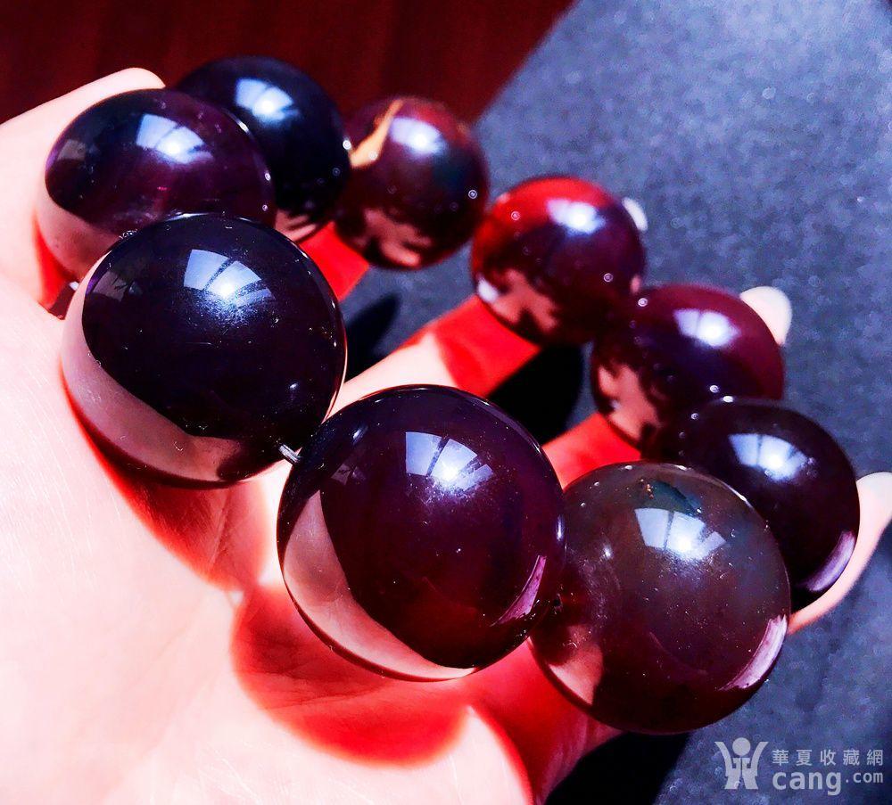 28mm超大天然原矿缅甸珍贵紫罗兰琥珀圆珠手串
