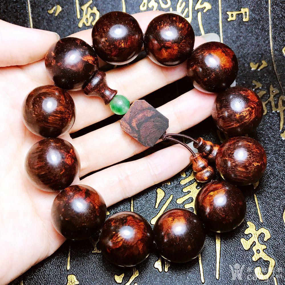 特级黄花梨木降香藤香20mm大珠佛珠手串!