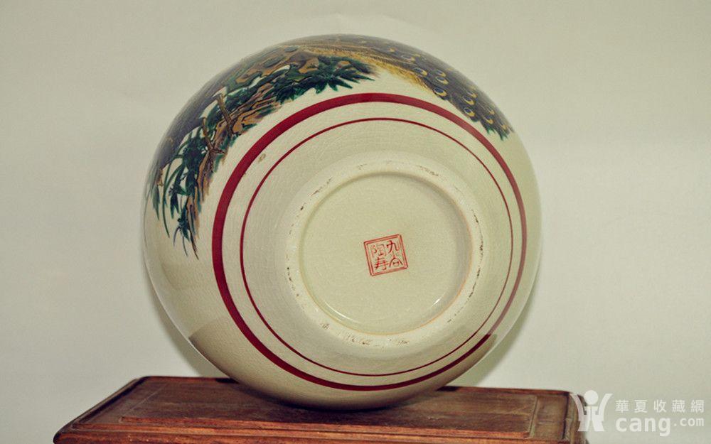 日本九谷陶寿孔雀牡丹瓷瓶