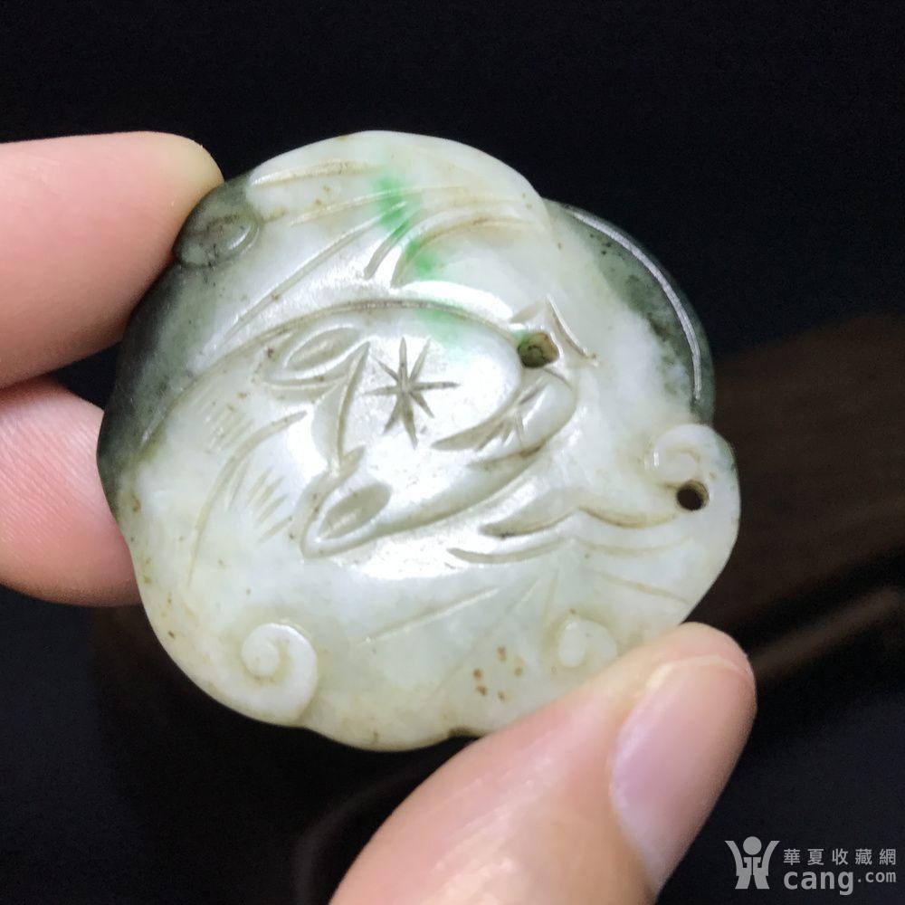 清代老翡翠蝙蝠玉佩