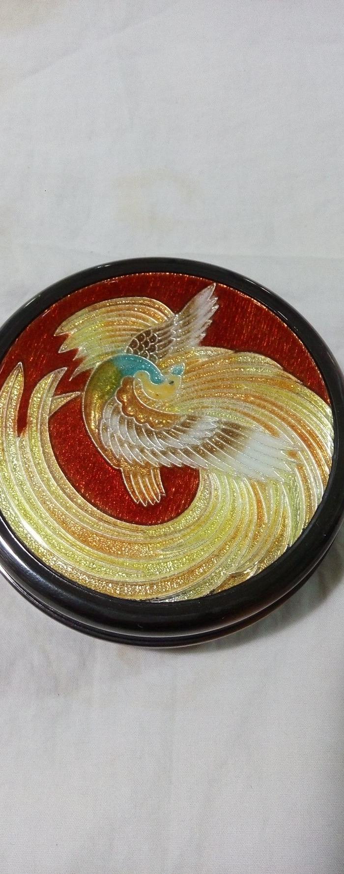 520 民国珐琅彩凤凰印泥盒