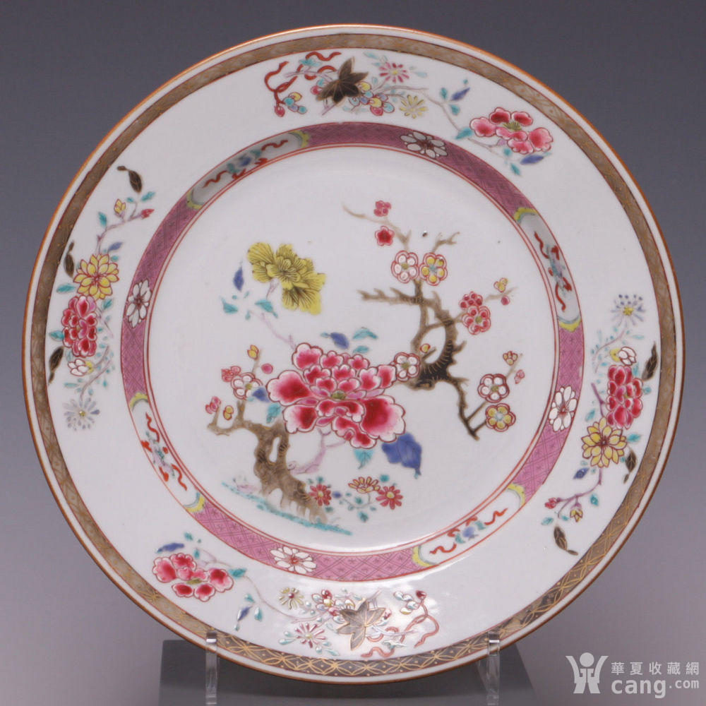 清雍正粉彩花卉盘