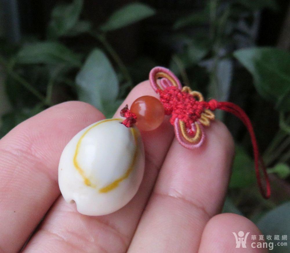 少见带彩老 贝币 配天然南红玛瑙手机坠