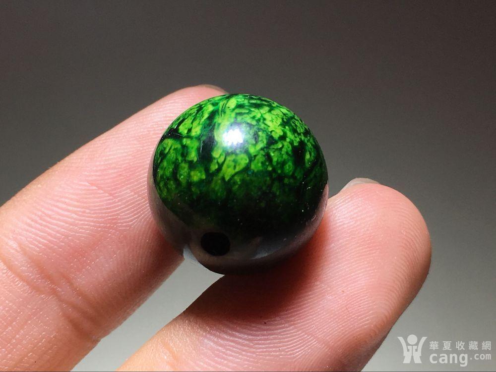 虬角圆珠一枚 脑花漂亮