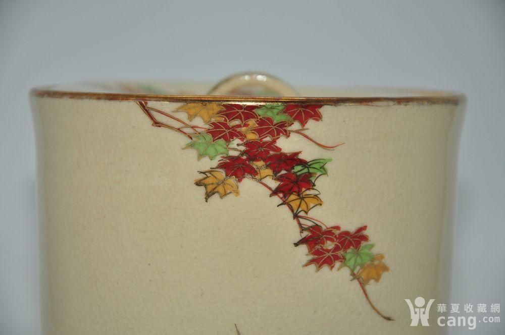 日本仁清款粉彩茶叶罐