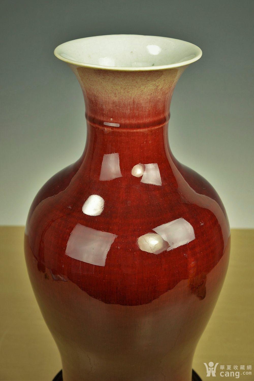 欧美回流 极美清代郎窑红釉观音瓶 - 清 - 瓷器 - 华夏收藏网