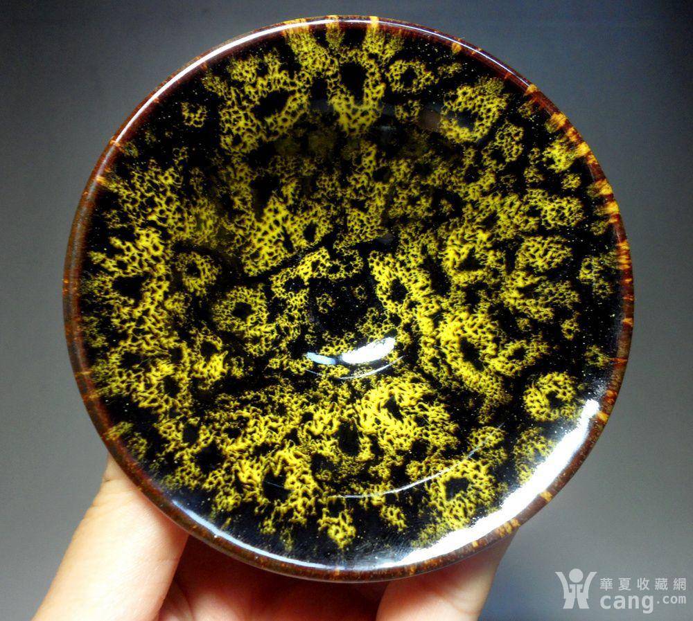 德化瓷黄色窑变釉建盏茶盏!