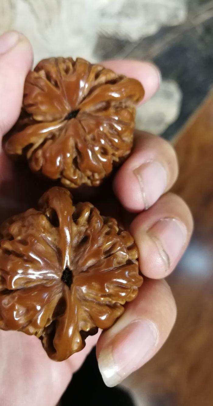 一对玩了很久的官帽核桃