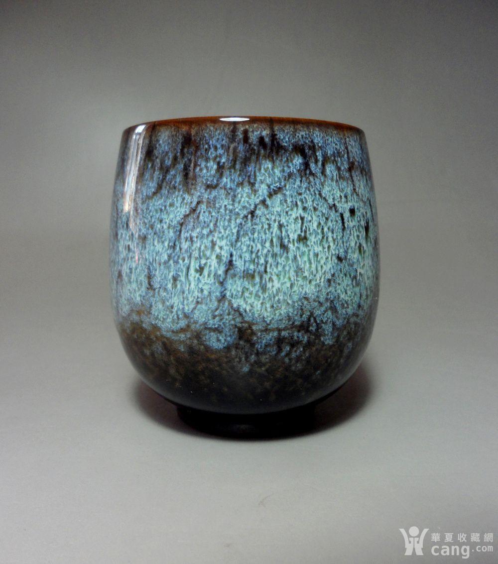 漂亮德化瓷窑变釉浅蓝色茶杯 品茗杯!