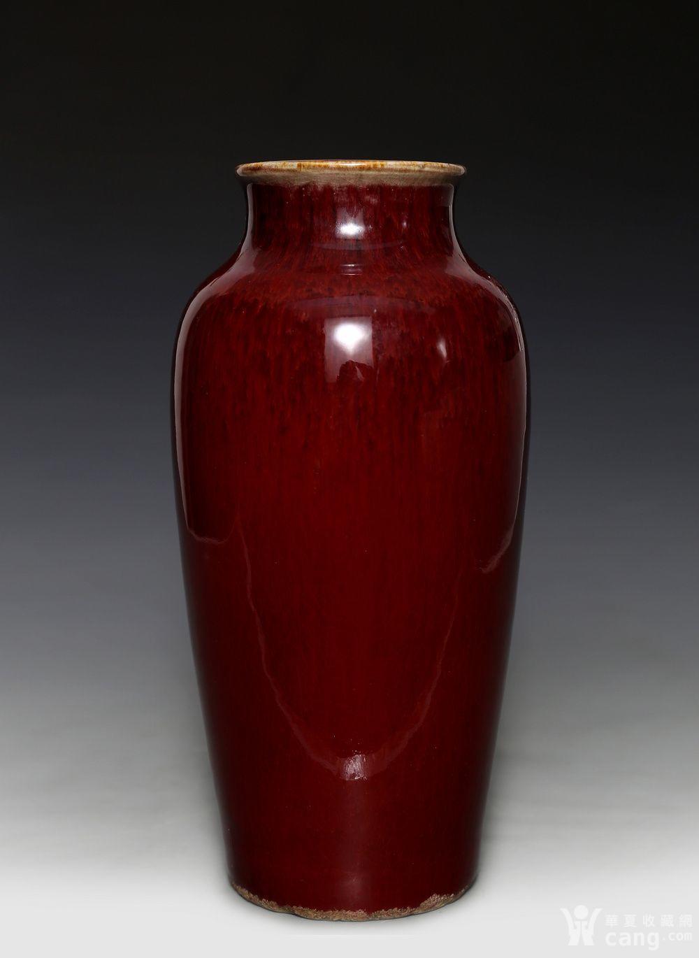 藏淘阁清乾隆郎窑观音红瓶cn18