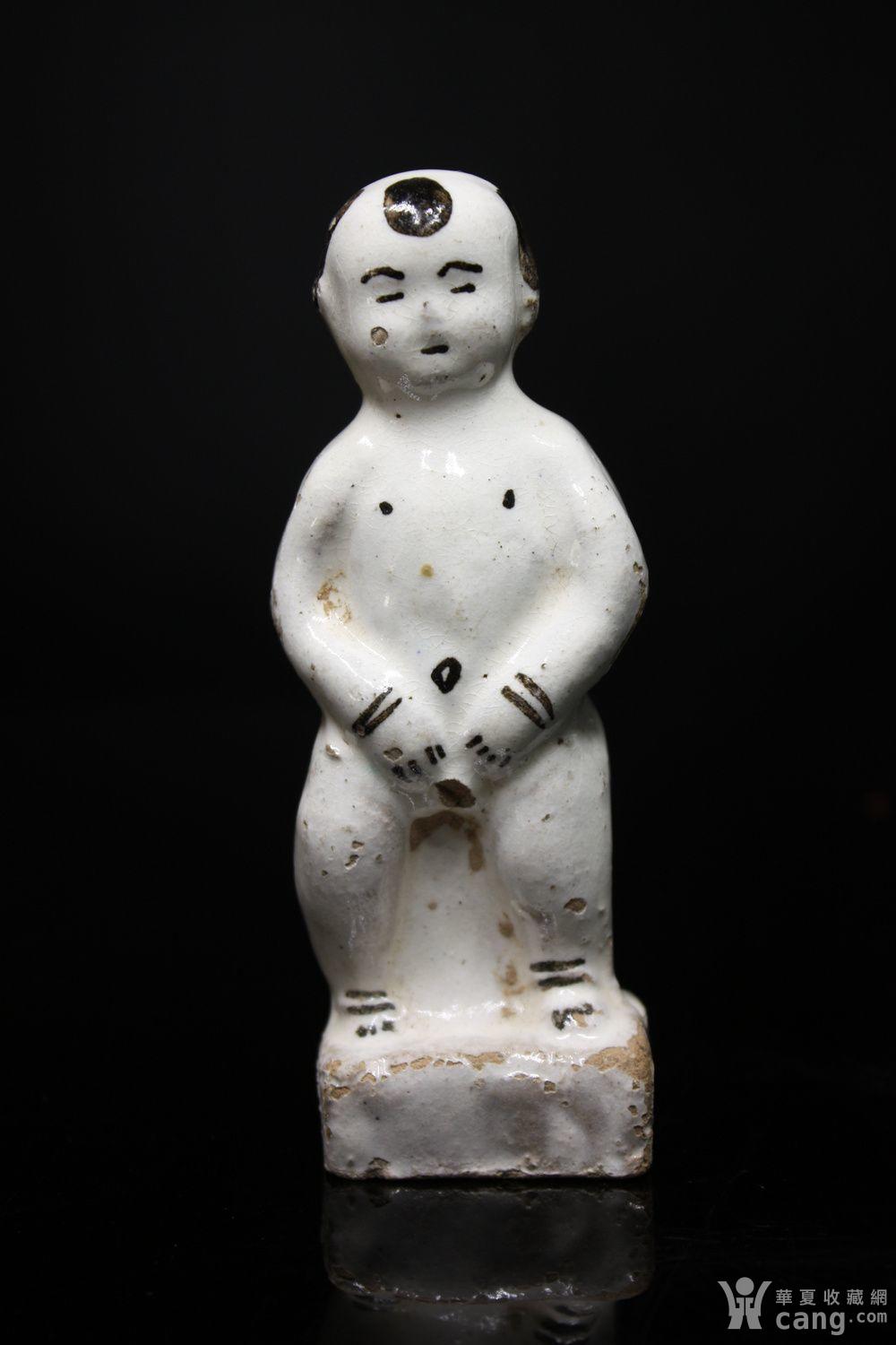 古瓷磁州窑童子塑像