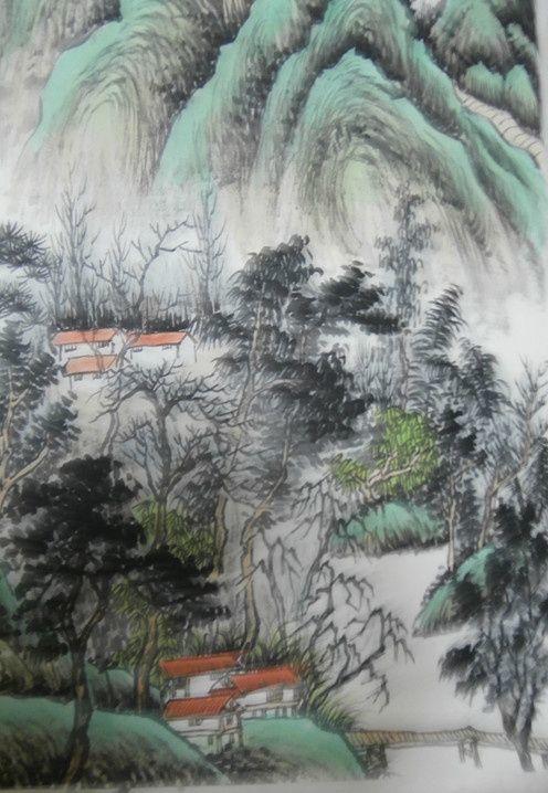 四尺整张青绿山水