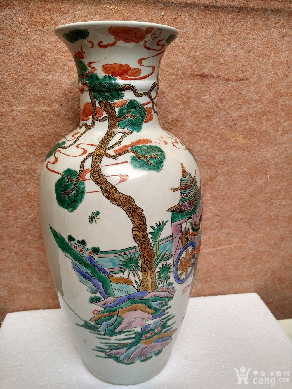 民国五彩人物故事棒捶瓶 - 民国 - 瓷器 - 华夏收藏网