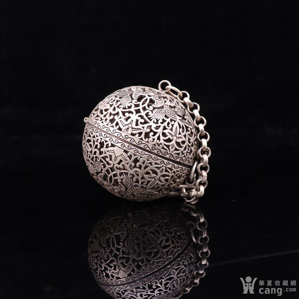老银镂空花鸟纹香薰球 赠品