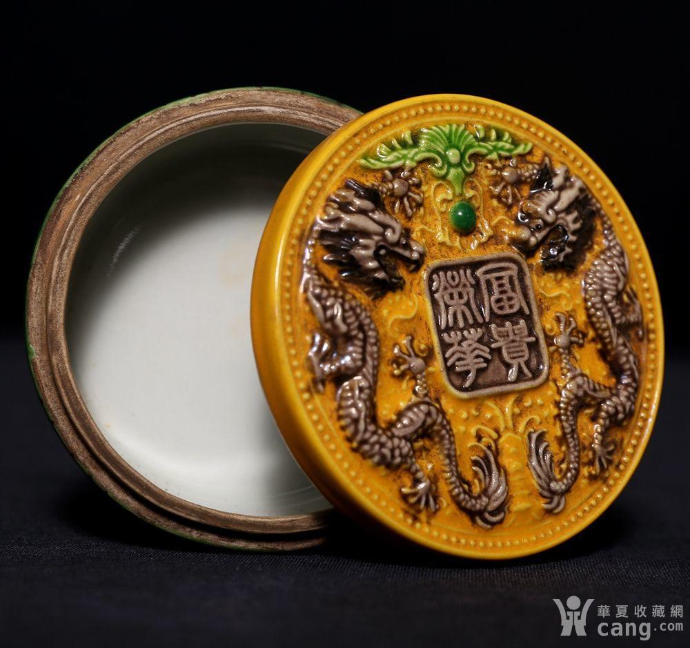 一善堂制底款二龙戏珠富贵荣华印泥盒 c179 - 清 - 瓷器 - 华夏收藏网