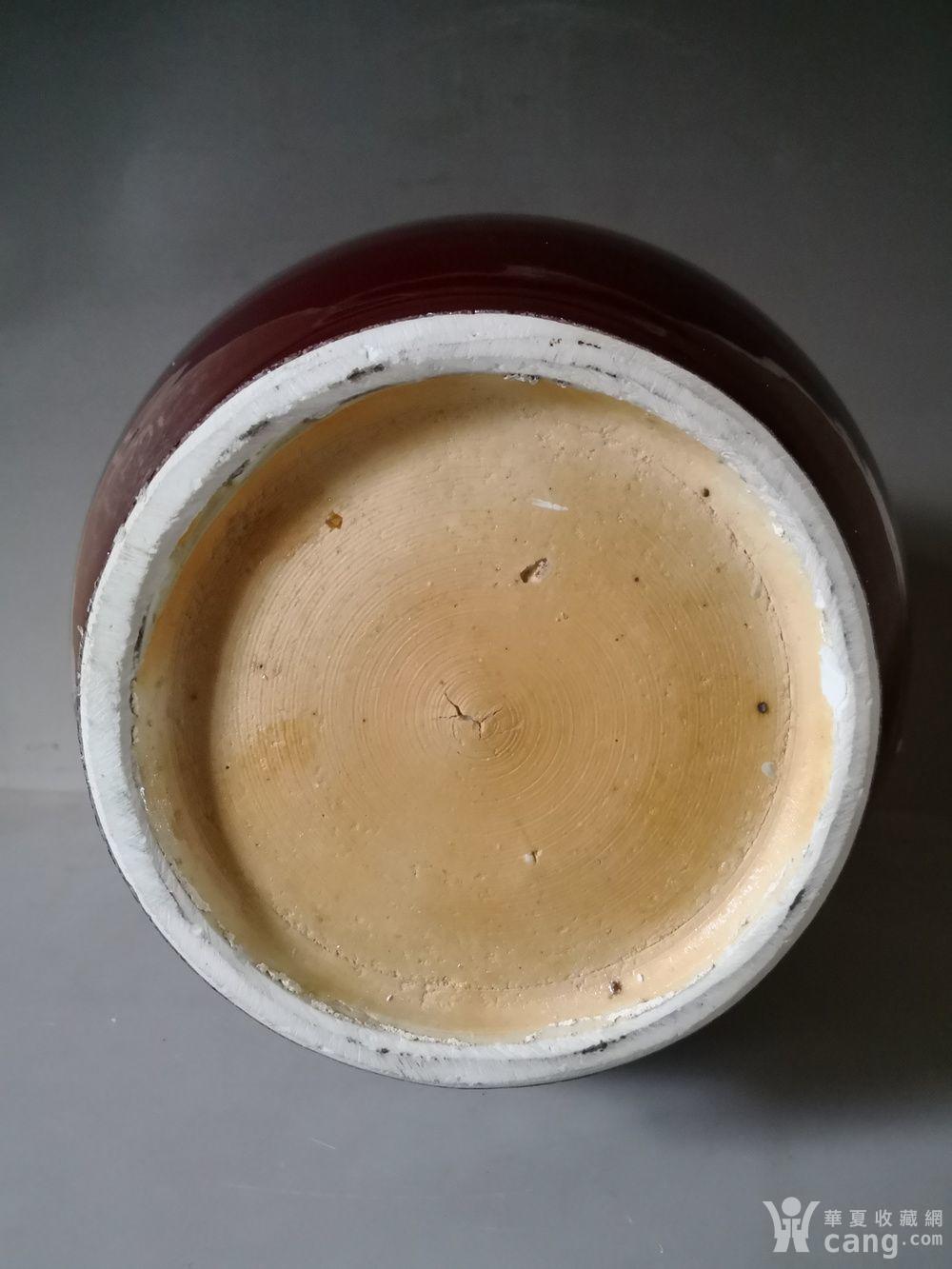 70年代建国瓷厂高温郎红釉鹿头尊