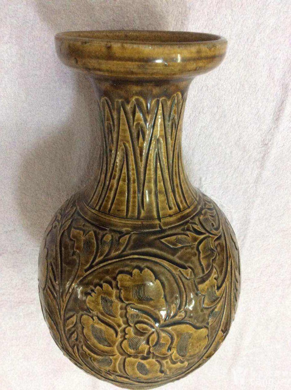 520 南宋吉州窑黄釉刻花大花瓶