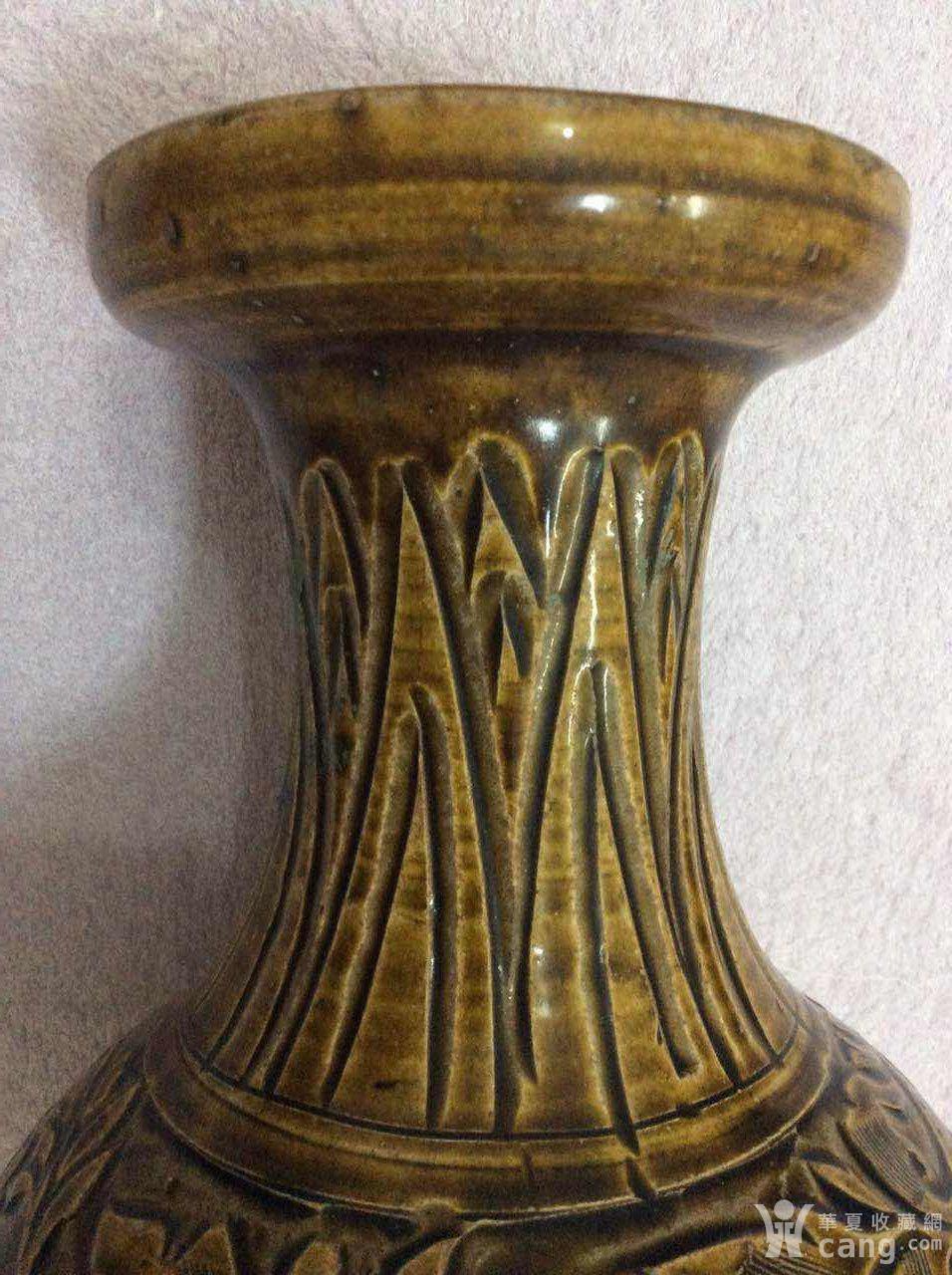 520 南宋吉州窑黄釉刻花大花瓶