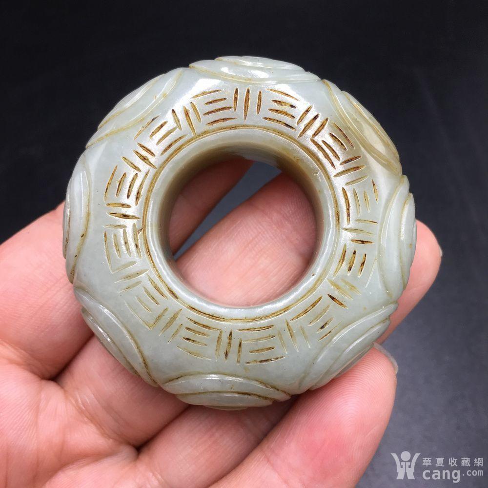 老和田玉圆环玉佩挂件