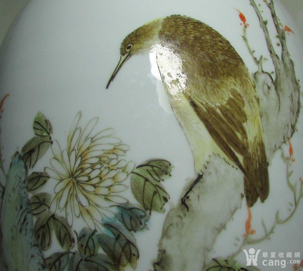 光绪名家许达生浅绛彩花鸟大盖罐