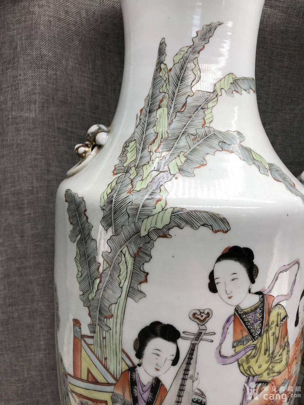 民国余同昌作教子篇大瓶一对