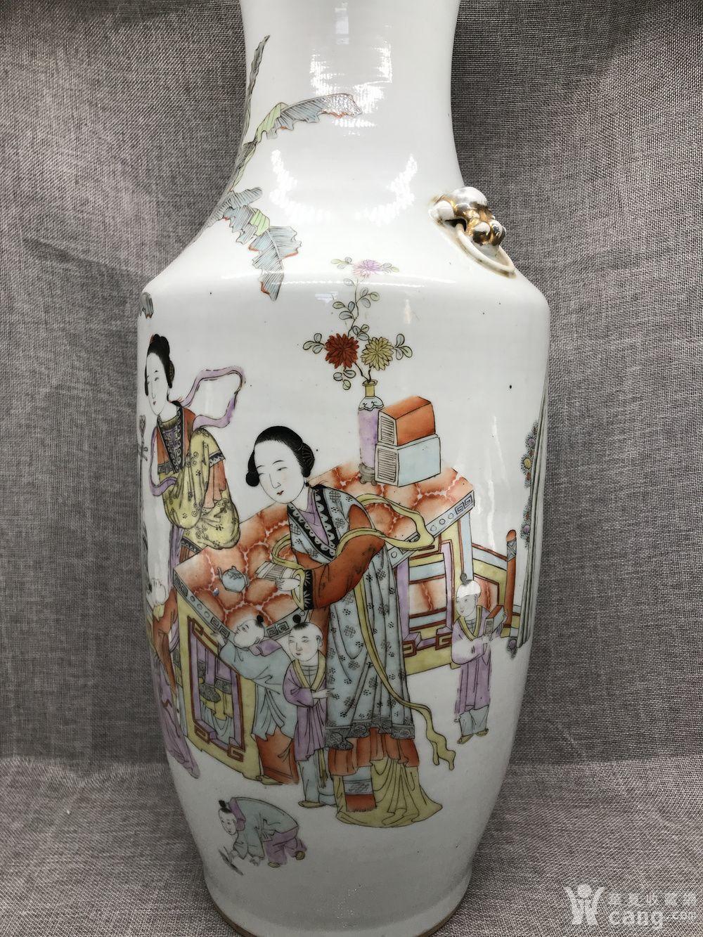 民国余同昌作教子篇大瓶一对