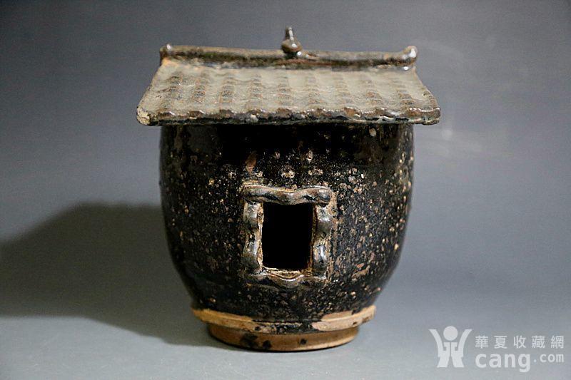 金牌 宋元.黑釉谷仓罐