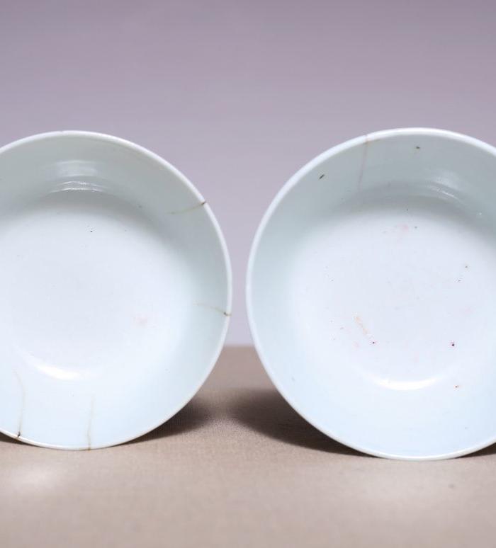 海淘阁 民国江西永顺发出品矾红彩狮子碗一对 jz378