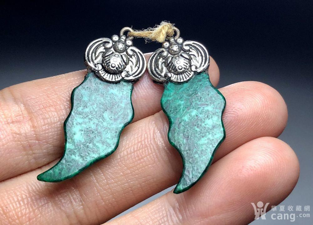 清 珍贵收藏级 清代虬角秋厥耳环一对