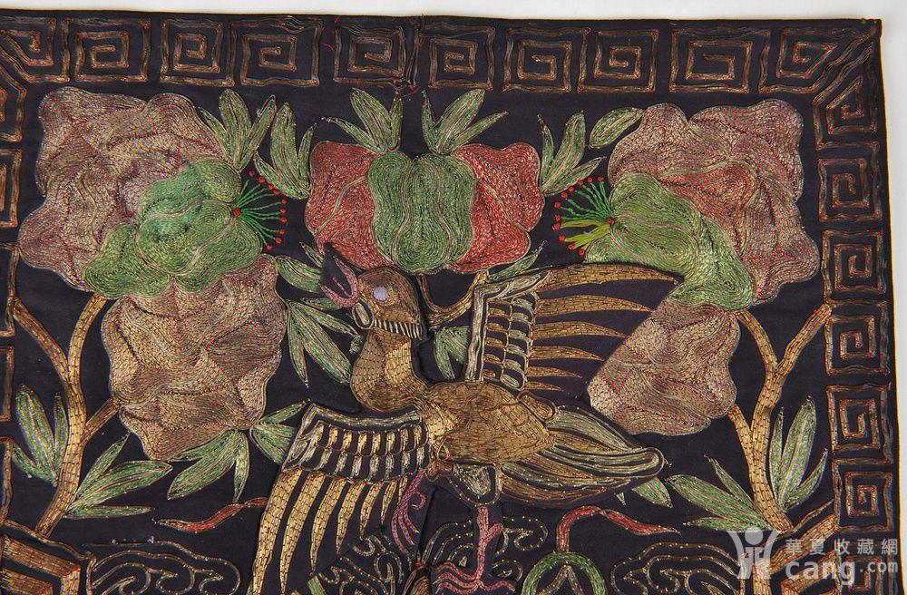 欧美回流 清晚期 盘金绣补子一件