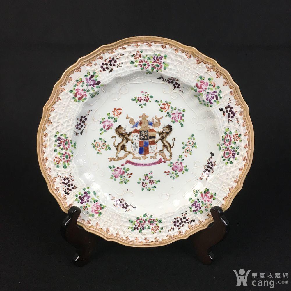 清中期外销订制徽章瓷粉彩盘 - 清 - 瓷器 - 华夏收藏网