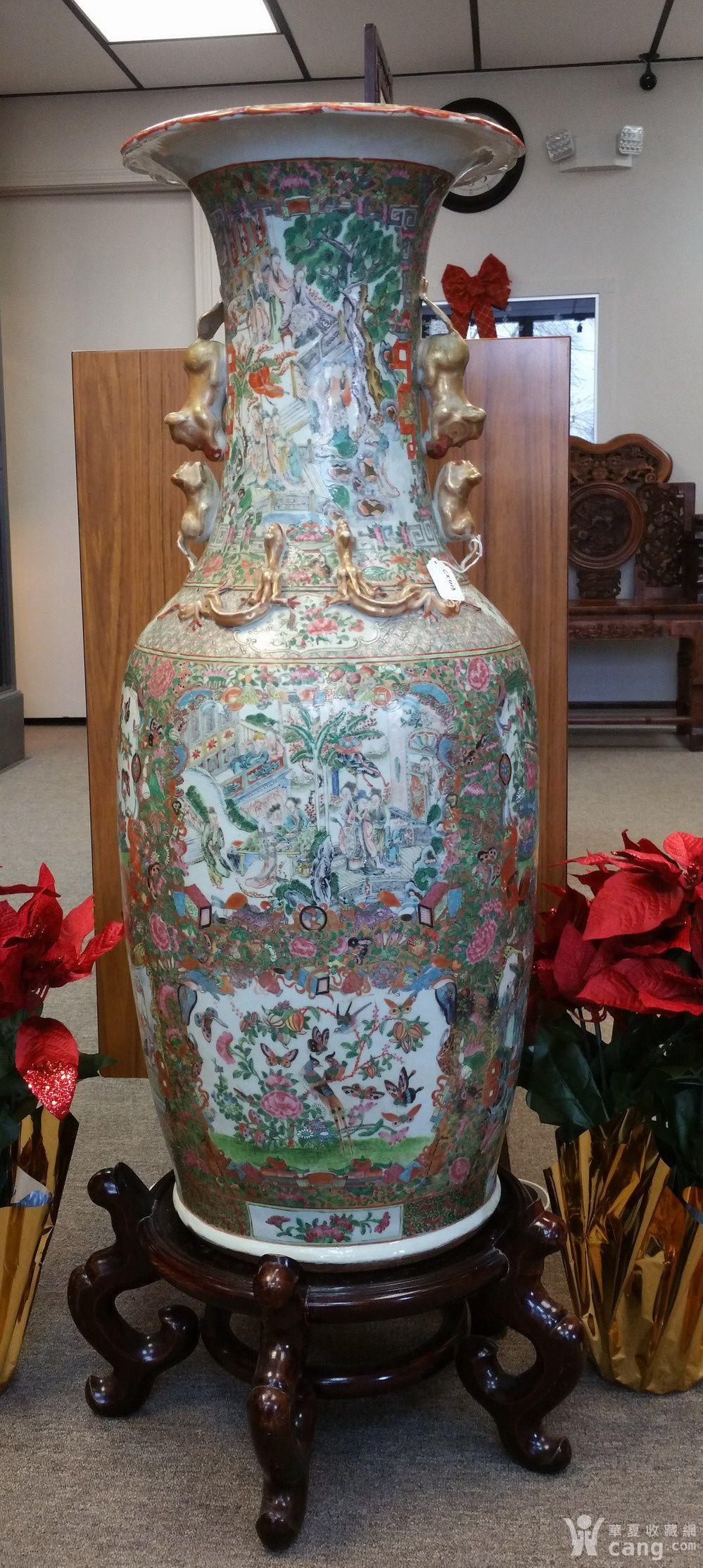 ck413清朝咸丰西厢记人物故事特大广彩瓶 - 清 - 瓷器 - 华夏收藏网